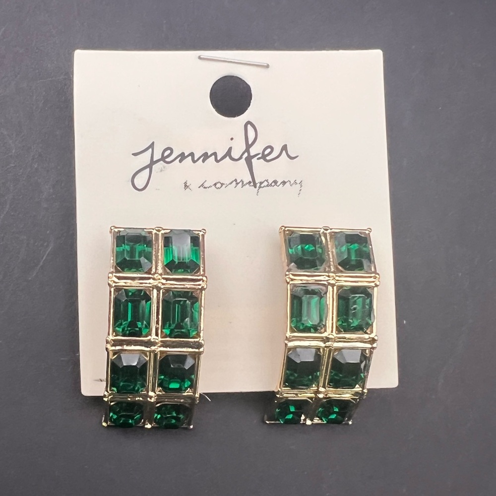 5/$25 Green statement earrings